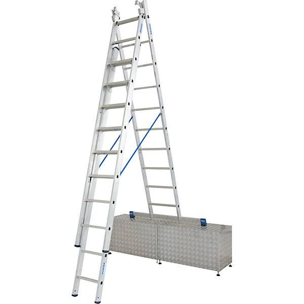 Vielzweckleiter 3-teilig mit herausnehmbarem Leiterteil 3 x 10 Sprossen. Krause-Werk GmbH & CO. KG 52664149-1