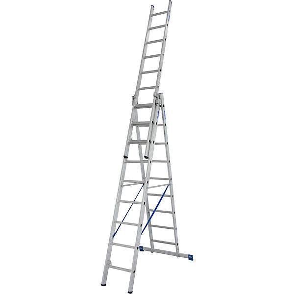 Vielzweckleiter 3-teilig mit herausnehmbarem Leiterteil 3 x 9 Sprossen. Krause-Werk GmbH & CO. KG 52664049