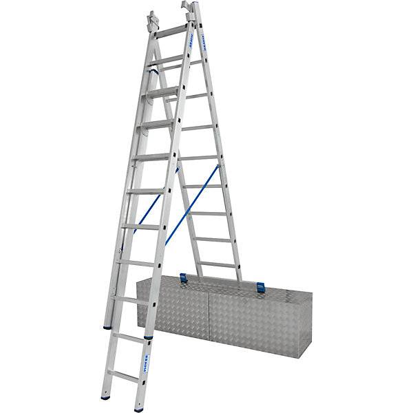 Vielzweckleiter 3-teilig mit herausnehmbarem Leiterteil 3 x 9 Sprossen. Krause-Werk GmbH & CO. KG 52664049-1
