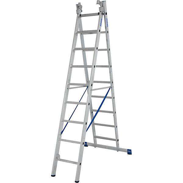 Vielzweckleiter 3-teilig mit herausnehmbarem Leiterteil 3 x 9 Sprossen. Krause-Werk GmbH & CO. KG 52664049-2