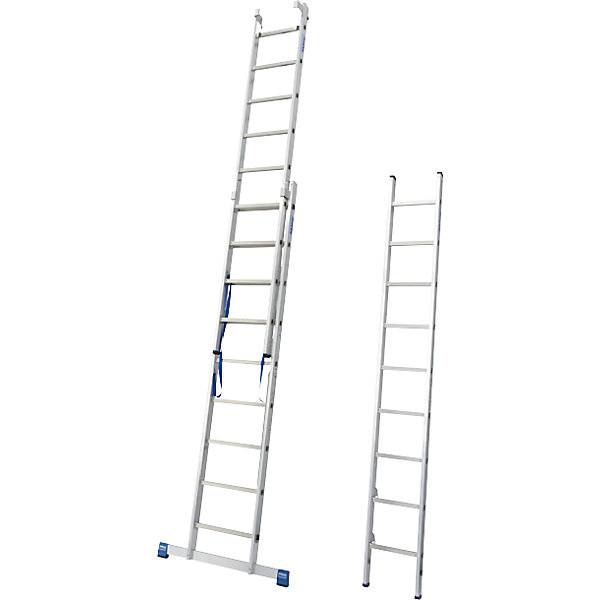 Vielzweckleiter 3-teilig mit herausnehmbarem Leiterteil 3 x 9 Sprossen. Krause-Werk GmbH & CO. KG 52664049-3