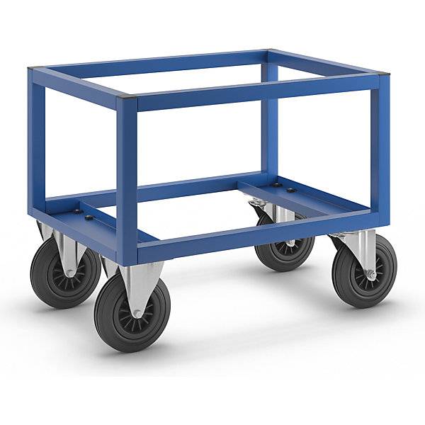 Paletten-Fahrgestell KM221 LxBxH 800 x 600 x 650 mm blau 2 Lenk- und 2 Bockrollen. KONGAMEK AB 52813449-0