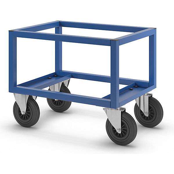 Paletten-Fahrgestell KM221 LxBxH 800 x 600 x 650 mm blau 2 Lenk- und 2 Bockrollen. KONGAMEK AB 52813449-1