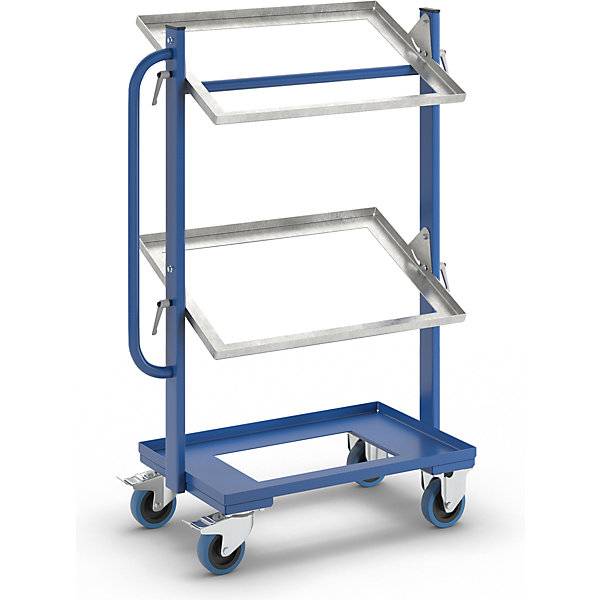 Tablett- und Kistenwagen KM167 LxBxH 800 x 415 x 1100 mm Tragfähigkeit 150 kg. KONGAMEK AB 52775149
