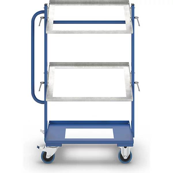 Tablett- und Kistenwagen KM167 LxBxH 800 x 415 x 1100 mm Tragfähigkeit 150 kg. KONGAMEK AB 52775149-1