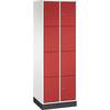 4er-Schließfachschrank Intro 2 Abteile reinweiß / feuerrot BxT 620 x 500 mm. C+P Moebelsysteme | GmbH & CO. KG