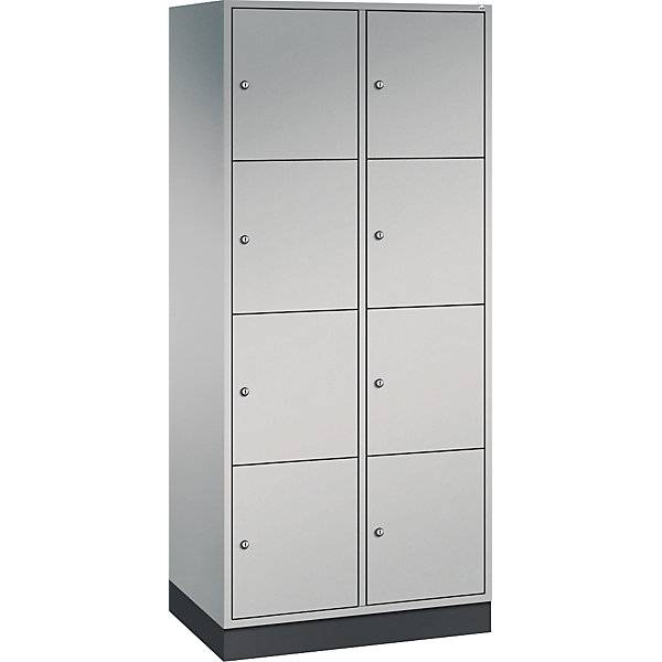 4er-Schließfachschrank Intro 2 Abteile weißaluminium BxT 820 x 500 mm. C+P 529953 49-0