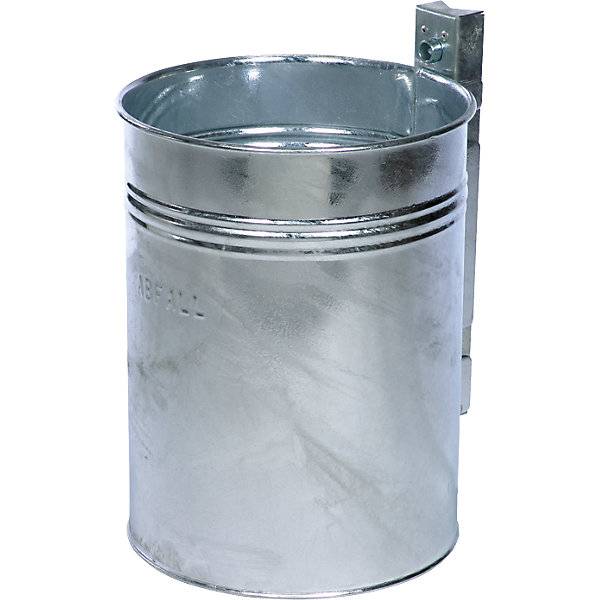 Outdoor-Abfallbehälter Volumen 35 l HxØ 430 x 330 mm feuerverzinkt. Metallwerke Renner GmbH 53089549