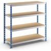Großfach-Steckregal blau/grau HxBxT 1508 x 1550 x 600 mm Spanplattenböden Grundregal. TAKKT Industrial &