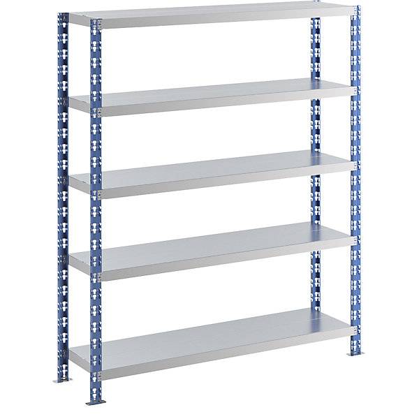 Großfach-Steckregal blau/grau HxBxT 1820 x 1550 x 400 mm Stahlblechböden Grundregal. TAKKT Industrial &-0
