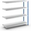 Großfach-Steckregal blau/grau HxBxT 1508 x 1525 x 500 mm Stahlblechböden Anbauregal. TAKKT Industrial &