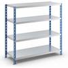 Großfach-Steckregal blau/grau HxBxT 1508 x 1550 x 600 mm Stahlblechböden Grundregal. TAKKT Industrial &