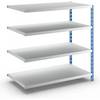 Großfach-Steckregal blau/grau HxBxT 1508 x 1525 x 800 mm Stahlblechböden Anbauregal. TAKKT Industrial &
