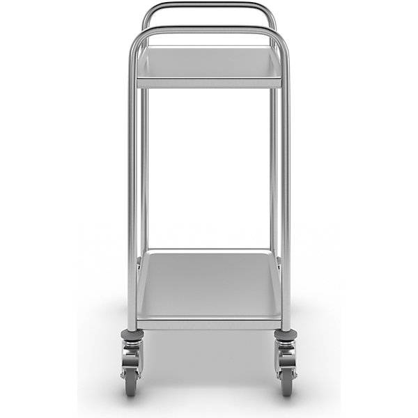 Edelstahl-Servierwagen 2 Etagen verzinkte Rolle Reifen aus Gummi LxBxH 700 x 470 x 970 mm. Koehler GmbH-2