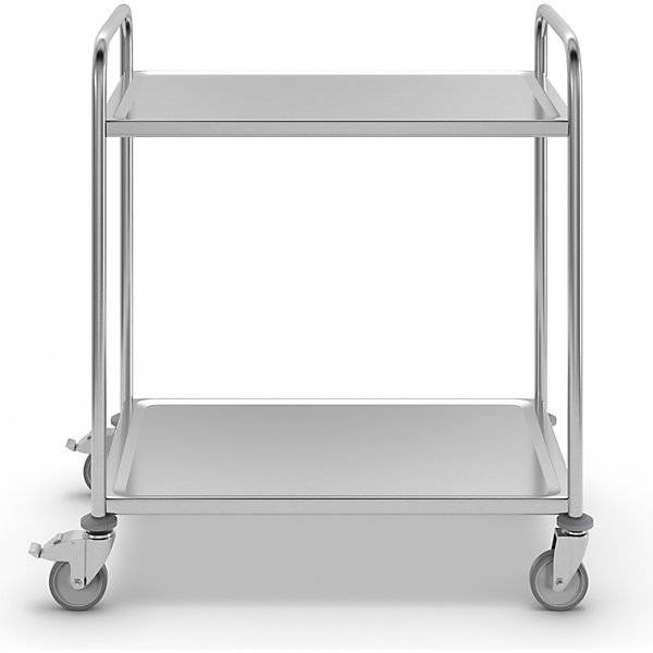 Edelstahl-Servierwagen 2 Etagen verzinkte Rolle Reifen aus Gummi LxBxH 870 x 570 x 970 mm. Koehler GmbH-1