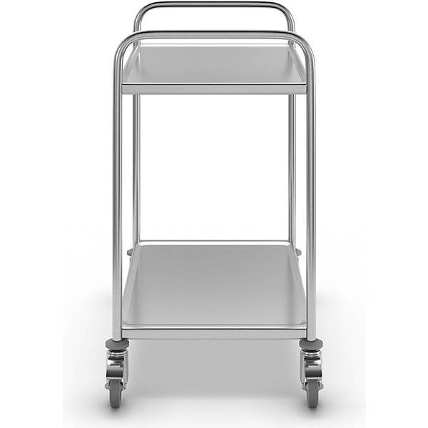 Edelstahl-Servierwagen 2 Etagen verzinkte Rolle Reifen aus Gummi LxBxH 870 x 570 x 970 mm. Koehler GmbH-2