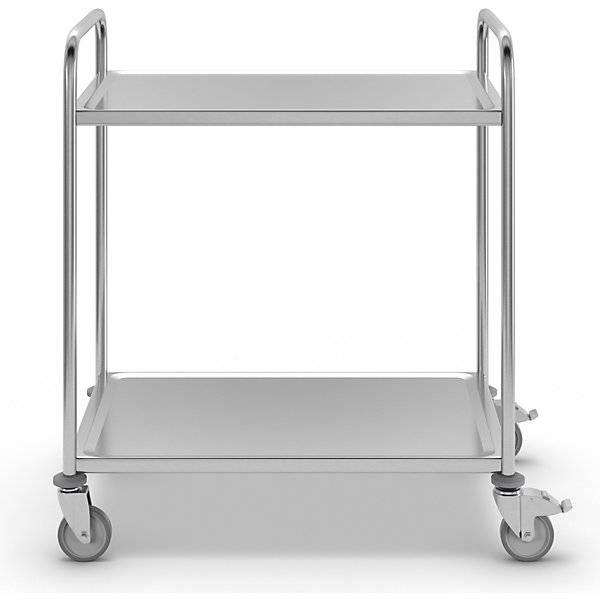 Edelstahl-Servierwagen 2 Etagen verzinkte Rolle Reifen aus Gummi LxBxH 870 x 570 x 970 mm. Koehler GmbH-3