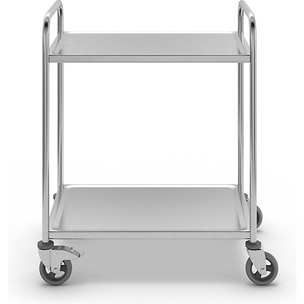 Edelstahl-Servierwagen 2 Etagen luftidentische Reifen LxBxH 870 x 570 x 970 mm. Koehler GmbH 53137349-1