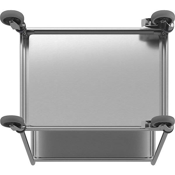 Edelstahl-Servierwagen 2 Etagen luftidentische Reifen LxBxH 870 x 570 x 970 mm. Koehler GmbH 53137349-4