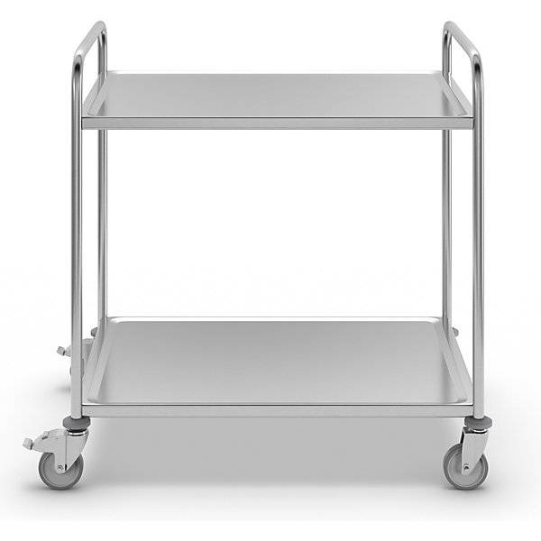 Edelstahl-Servierwagen 2 Etagen verzinkte Rolle Reifen aus Gummi LxBxH 1070 x 670 x 970 mm. Koehler GmbH-1