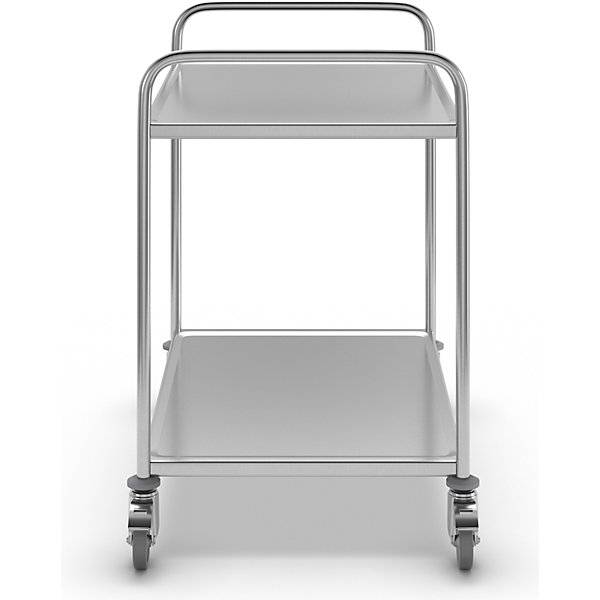Edelstahl-Servierwagen 2 Etagen verzinkte Rolle Reifen aus Gummi LxBxH 1070 x 670 x 970 mm. Koehler GmbH-2