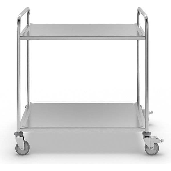 Edelstahl-Servierwagen 2 Etagen verzinkte Rolle Reifen aus Gummi LxBxH 1070 x 670 x 970 mm. Koehler GmbH-3