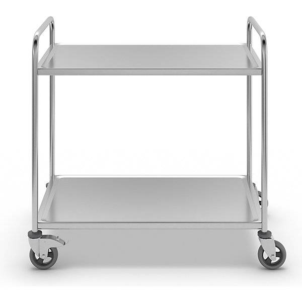 Edelstahl-Servierwagen 2 Etagen luftidentische Reifen LxBxH 1070 x 670 x 970 mm. Koehler GmbH 53137649-1