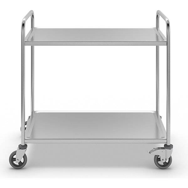 Edelstahl-Servierwagen 2 Etagen luftidentische Reifen LxBxH 1070 x 670 x 970 mm. Koehler GmbH 53137649-4