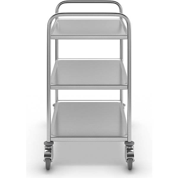 Edelstahl-Servierwagen 3 Etagen verzinkte Rolle Reifen aus Gummi LxBxH 870 x 570 x 970 mm. Koehler GmbH-3