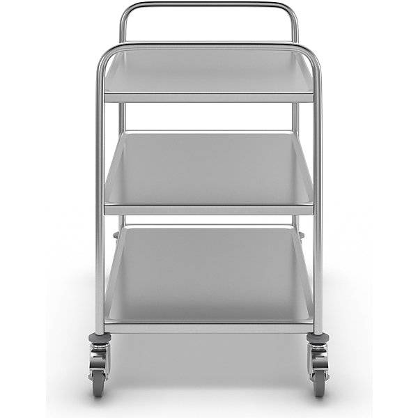 Edelstahl-Servierwagen 3 Etagen verzinkte Rolle Reifen aus Gummi LxBxH 1070 x 670 x 970 mm. Koehler GmbH-2