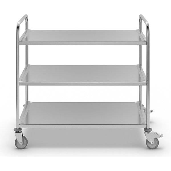Edelstahl-Servierwagen 3 Etagen verzinkte Rolle Reifen aus Gummi LxBxH 1070 x 670 x 970 mm. Koehler GmbH-4