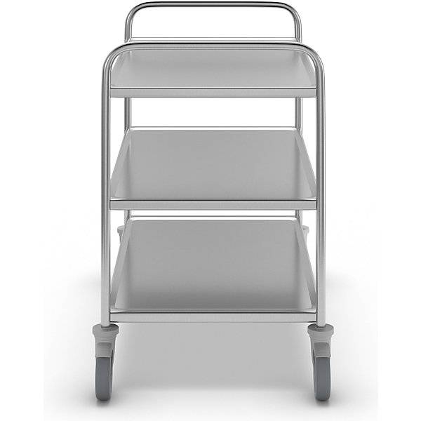 Edelstahl-Servierwagen 3 Etagen thermoplastische Gummibereifung LxBxH 1070 x 670 x 970 mm. Koehler GmbH-2