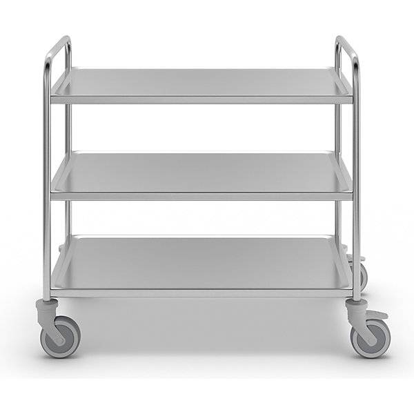 Edelstahl-Servierwagen 3 Etagen thermoplastische Gummibereifung LxBxH 1070 x 670 x 970 mm. Koehler GmbH-3