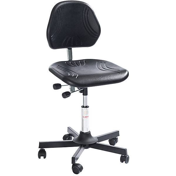 Arbeitsdrehstuhl COMFORT mit Rollen Höhenverstellbereich 500 - 630 mm. Global Stole A S