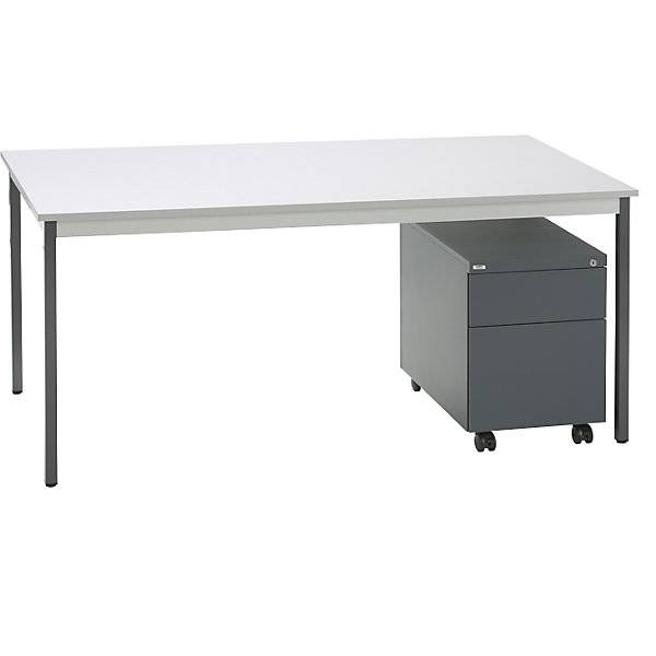 Komplettbüro SATO Schreibtisch + Rollcontainer 590 mm tief Rollcontainer mit Schub und Hängeregistratur. TAKKT-0