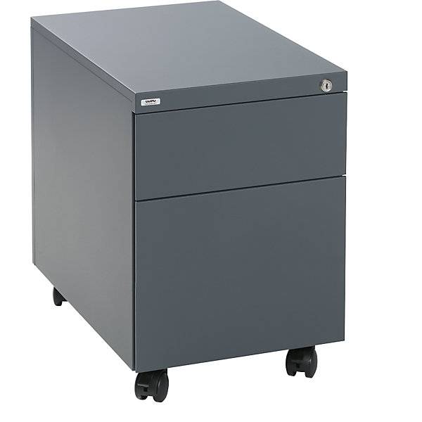 Komplettbüro SATO Schreibtisch + Rollcontainer 590 mm tief Rollcontainer mit Schub und Hängeregistratur. TAKKT-1