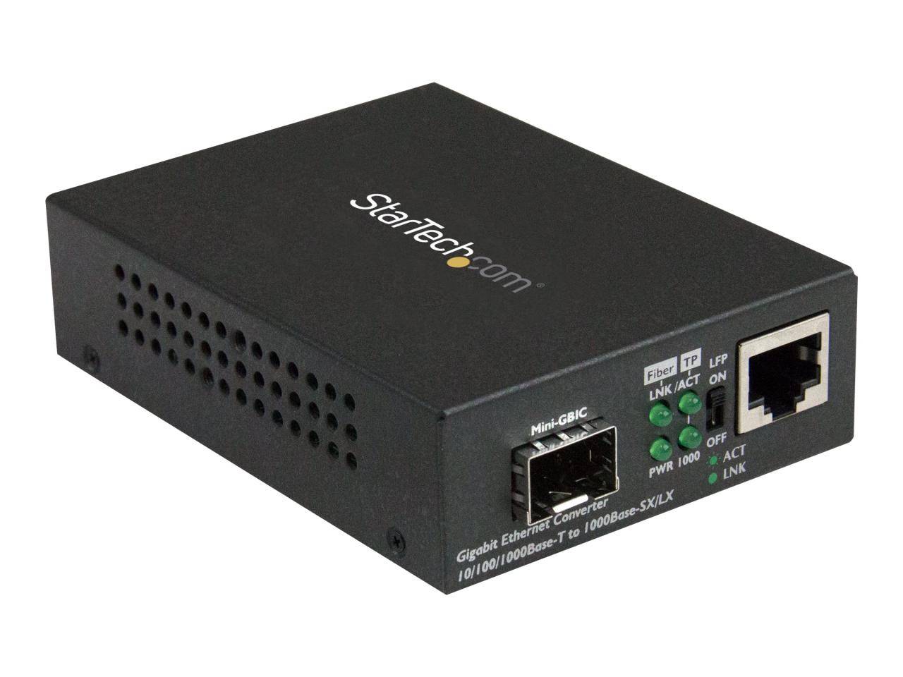 StarTech.com Gigabit Ethernet LWL / Glasfaser Medienkonverter mit SFP - 1000 Mbi-0