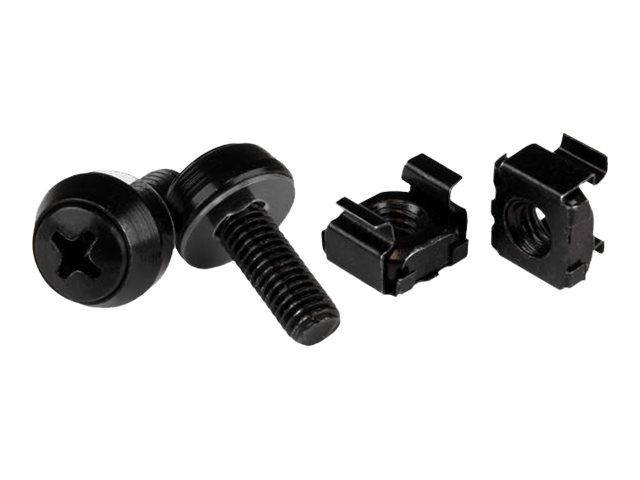StarTech.com M6 x 12mm - Schrauben und Käfigmuttern - 50er Pack - Schwarz - M6 M-0