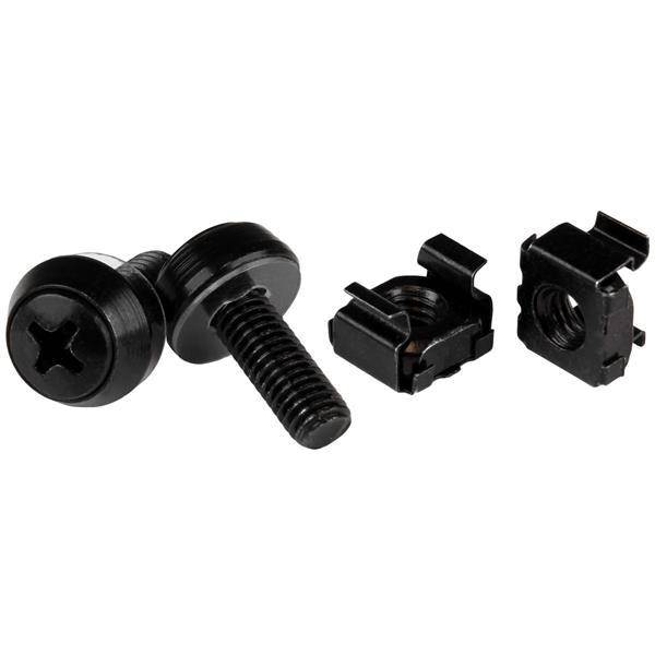 StarTech.com M6 x 12mm - Schrauben und Käfigmuttern - 50er Pack - Schwarz - M6 M-2