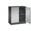 Flügeltürenschrank ASISTO Höhe 897 mm Breite 800 mm 1 Fachboden schwarzgrau/weißaluminium. C+P 53875249