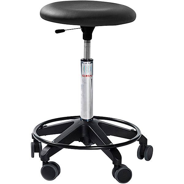 Arbeitshocker höhenverstellbar mit Rollen ohne Rückenlehne schwarz Höhe 490 - 620 mm. Global Stole A S-0