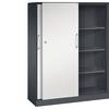 Schiebetürenschrank ASISTO Höhe 1617 mm Breite 1200 mm schwarzgrau/lichtgrau. C+P 53900949
