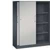Schiebetürenschrank ASISTO Höhe 1617 mm Breite 1200 mm schwarzgrau/weißaluminium. C+P 53901049