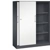 Schiebetürenschrank ASISTO Höhe 1617 mm Breite 1200 mm schwarzgrau/verkehrsweiß. C+P 53901149