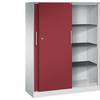Schiebetürenschrank ASISTO Höhe 1617 mm Breite 1200 mm lichtgrau/rubinrot. C+P 53901649
