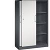 Schiebetürenschrank ASISTO Höhe 1617 mm Breite 1000 mm schwarzgrau/lichtgrau. C+P 53902949