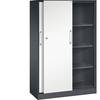 Schiebetürenschrank ASISTO Höhe 1617 mm Breite 1000 mm schwarzgrau/verkehrsweiß. C+P 53903149
