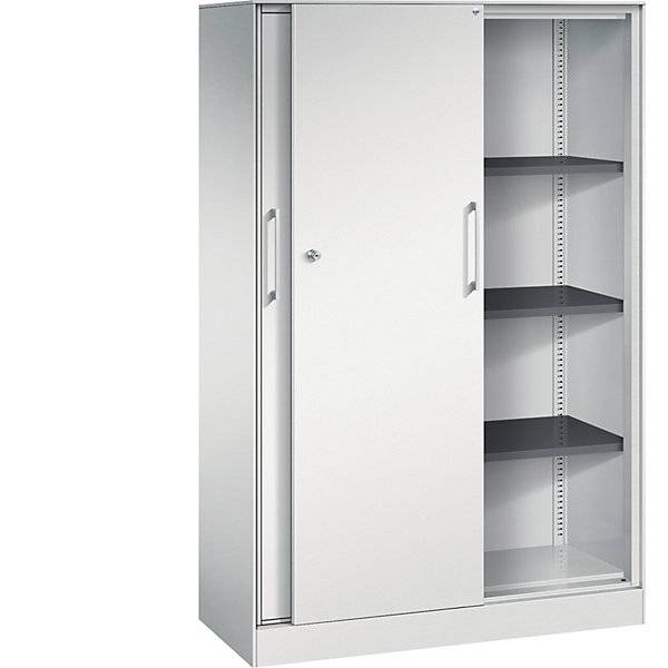 Schiebetürenschrank ASISTO Höhe 1617 mm Breite 1000 mm lichtgrau/lichtgrau. C+P 53903949-0