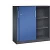 Schiebetürenschrank ASISTO Höhe 1292 mm Breite 1200 mm schwarzgrau/enzianblau. C+P 53904749