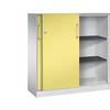 Schiebetürenschrank ASISTO Höhe 1292 mm Breite 1200 mm lichtgrau/schwefelgelb. C+P 539053 49